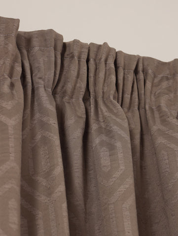 Geo Jacquard Taped Lined Curtain