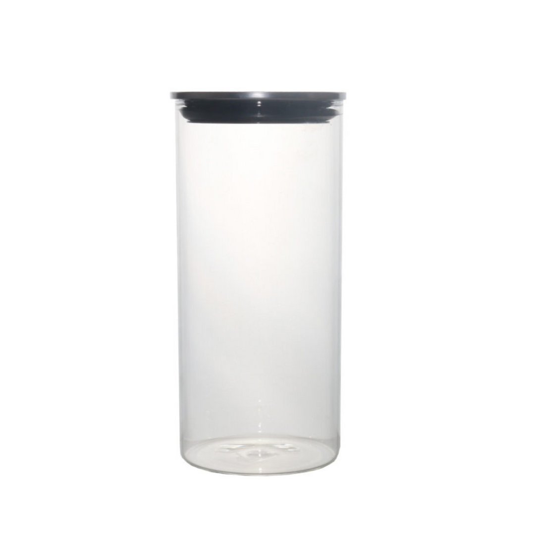 1.4L Glass Canister With Silver Lid