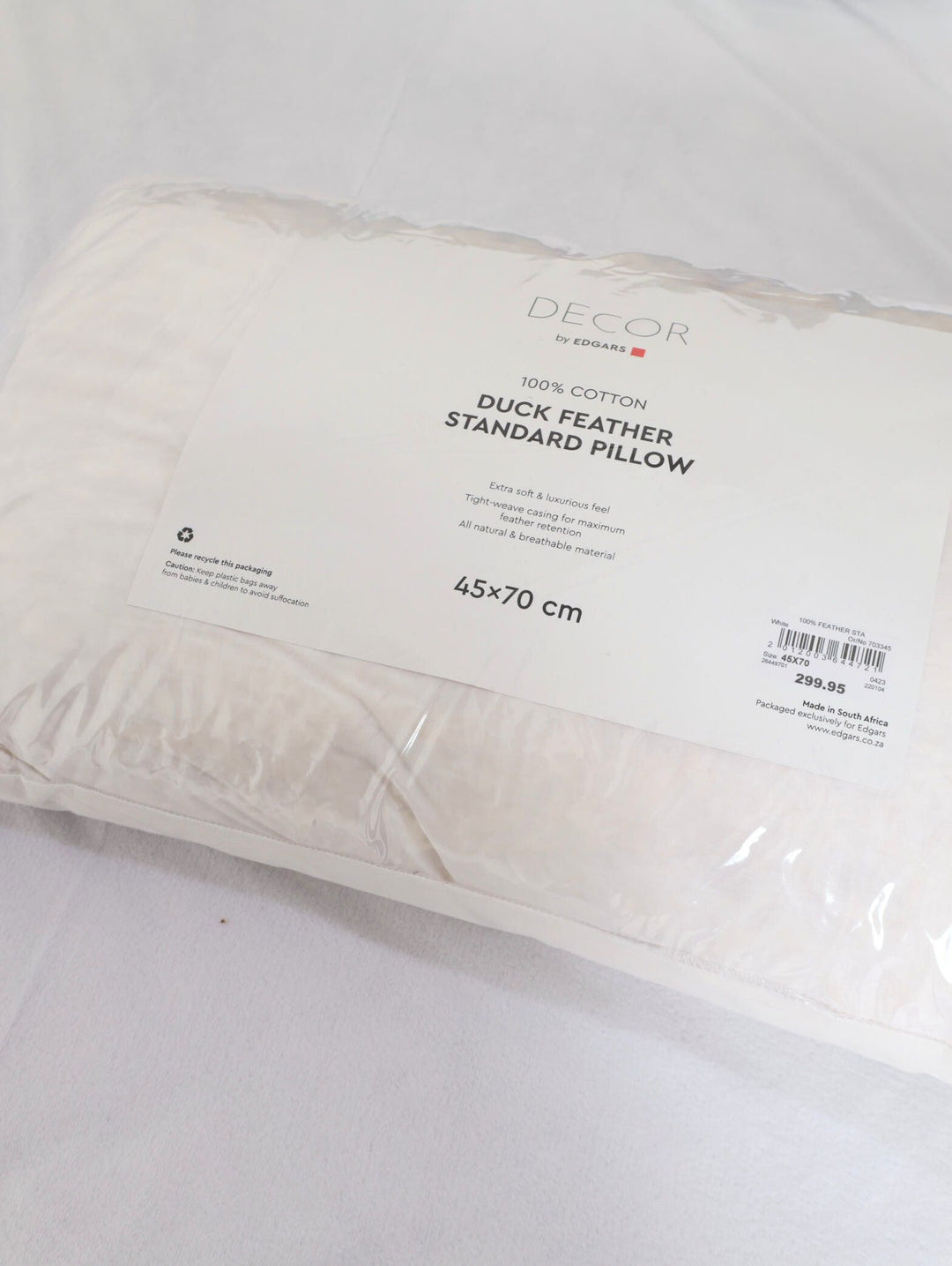 100% Feather Standard Pillow Inner