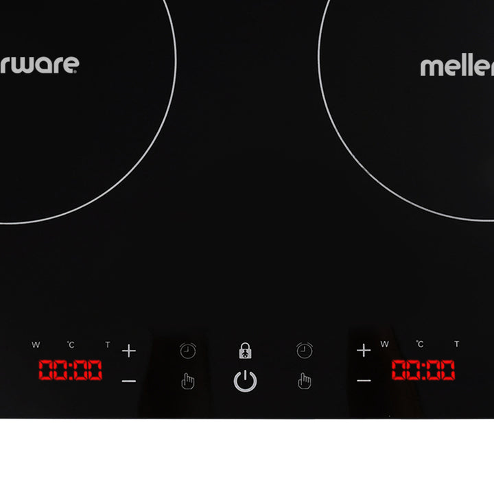 3000W Induction Cooker Double Glass Black