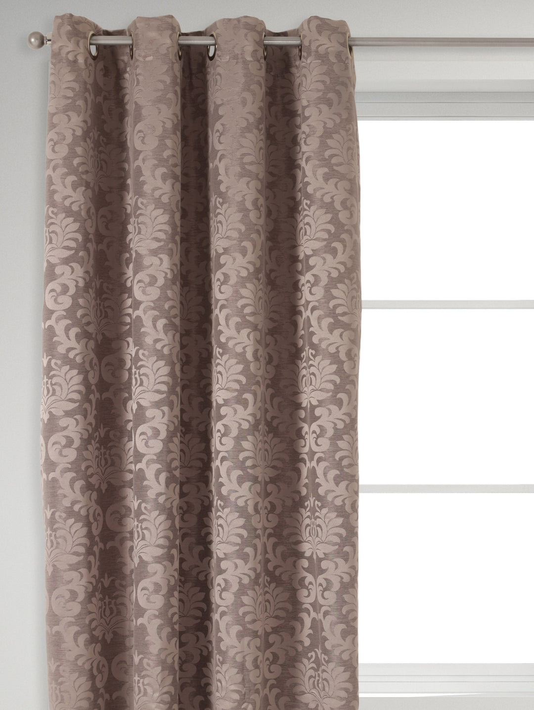 Leaf Swirl Jacquard Eyelet Lined Curtain