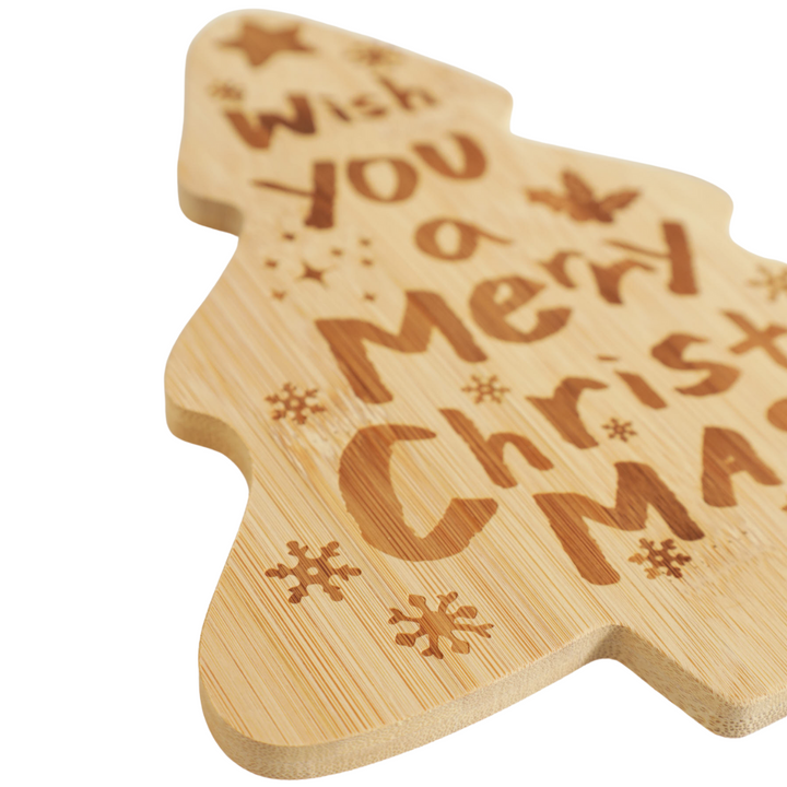 Christmas Bamboo Cheese Board Set