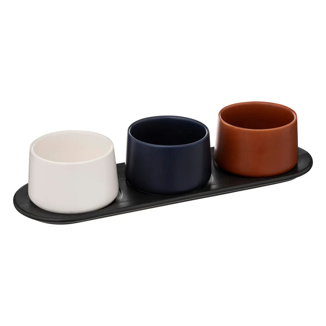 4 Piece Stoneware Appetizer Set