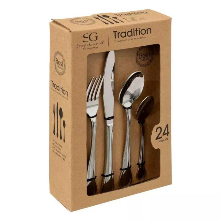 24 Piece Traditional Cutlery Set