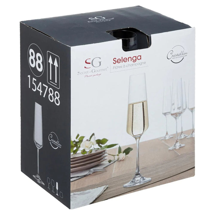 Selenga Crystal Champagne Flute - Set Of 6