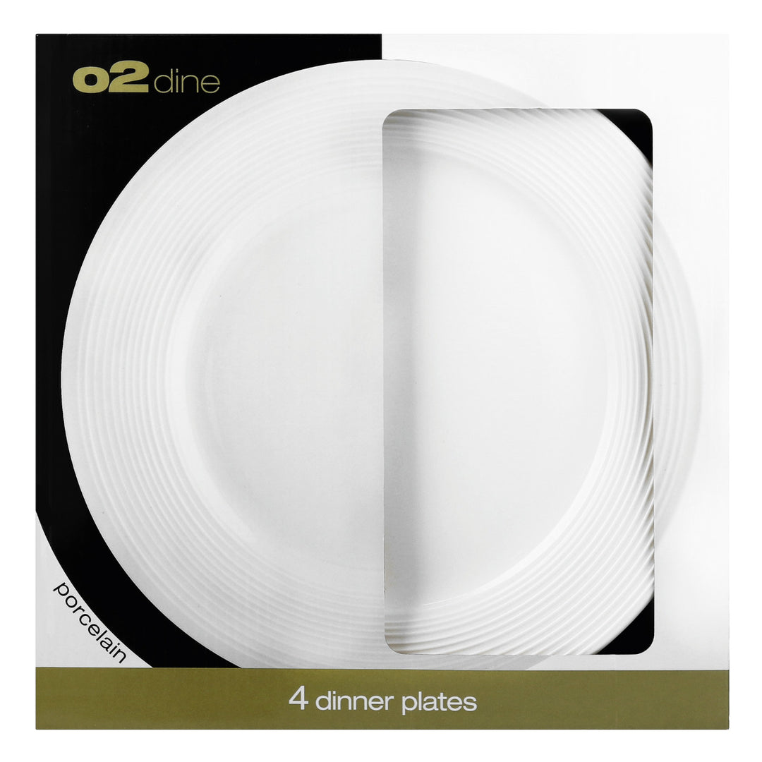 O2 Dine 4 Pack Swirl Dinner Plate