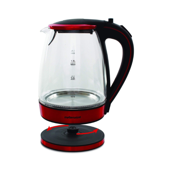 Mellerware 360 Degree Cordless Glass Kettle 1.8L