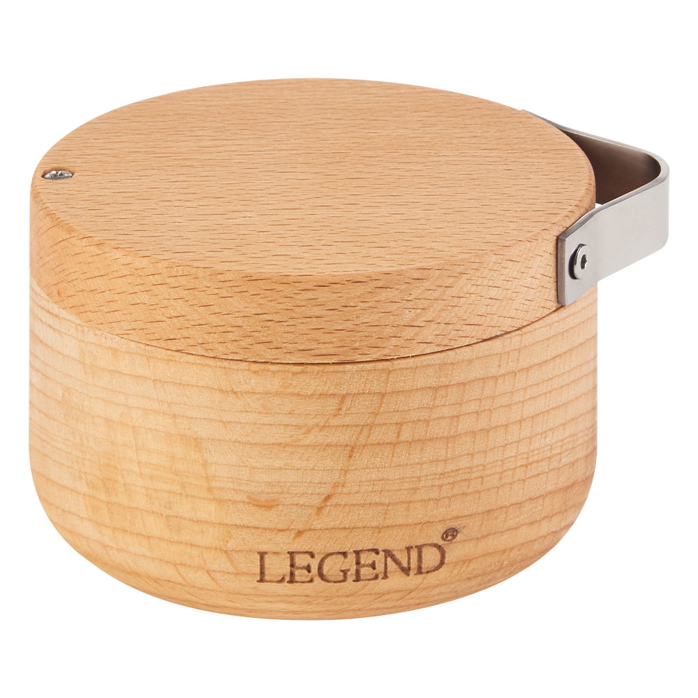 Legend Premium Beechwood Salt Cellar with Spoon