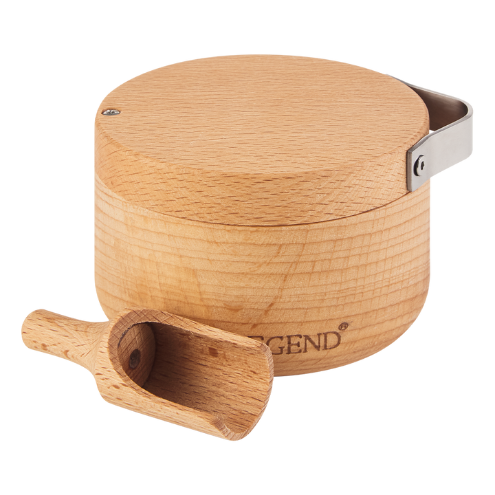 Legend Premium Beechwood Salt Cellar with Spoon