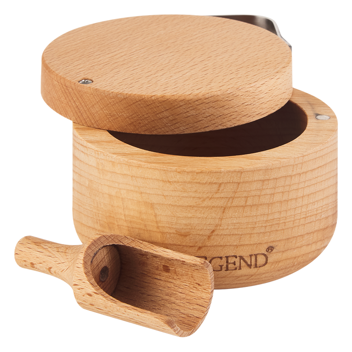 Legend Premium Beechwood Salt Cellar with Spoon