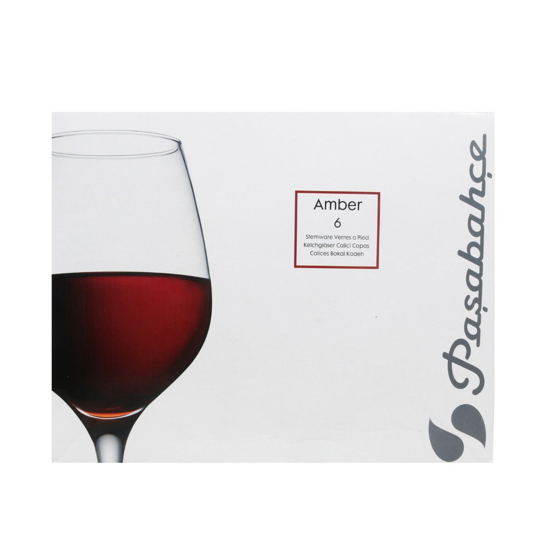 Amber Red Wine Glasses - 6 x 460ml