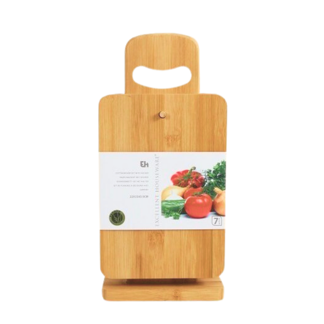 6 Piece Bamboo Cutting Board Set