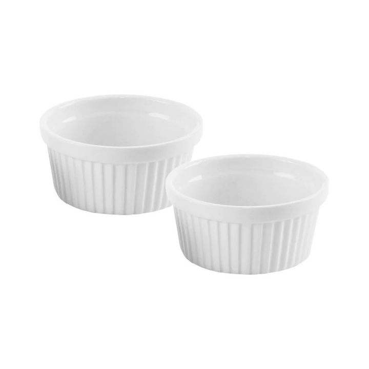 2 Piece Baking Dish Porcelain Set - White