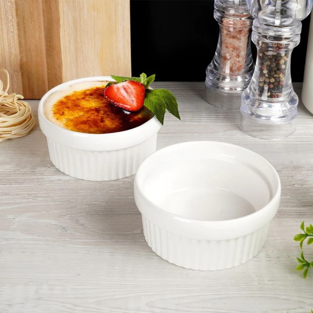 2 Piece Baking Dish Porcelain Set - White