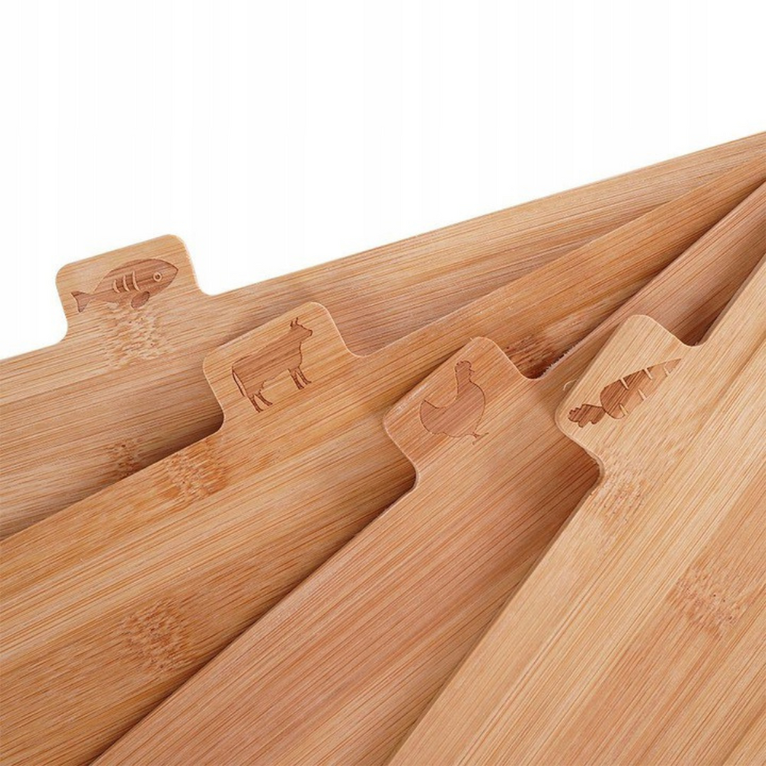 5 Piece Bamboo Cutting Board Set