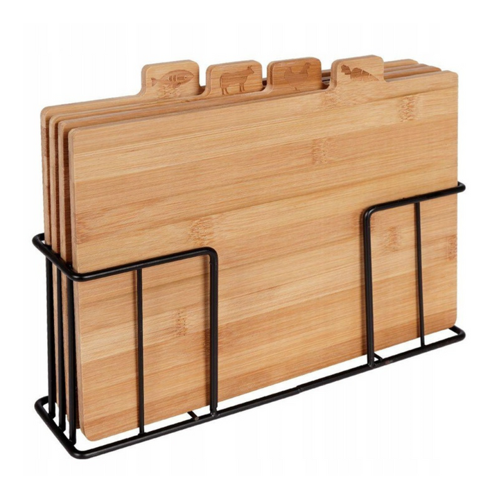 5 Piece Bamboo Cutting Board Set