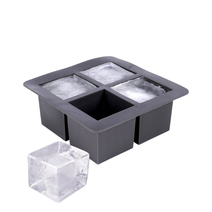 4 Cubes Ice Cube Tray - Black