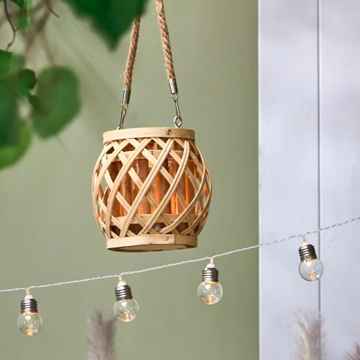 Split Bamboo Lantern - Taupe