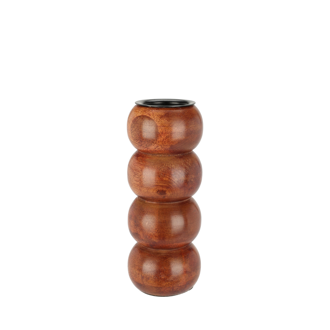 Wood Tealight Holder 16Cm - Brown