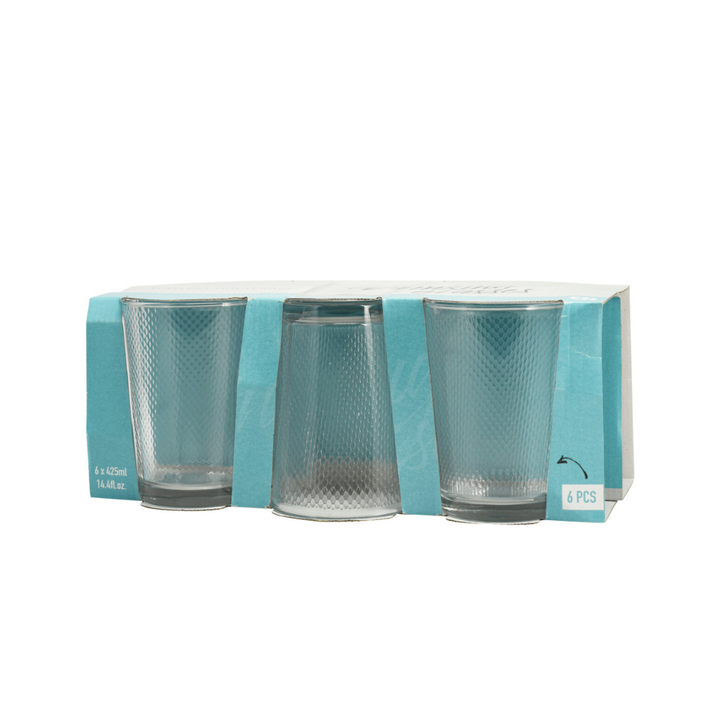 Drinking Glass 425ml Set 6 Pieces - Clear