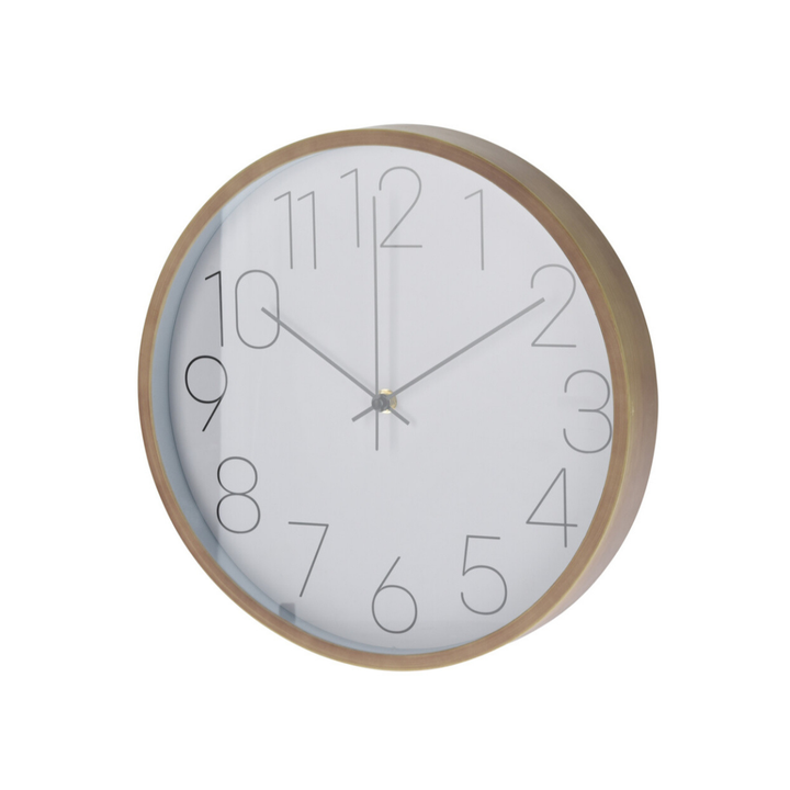 Wall Clock Wood Look - White