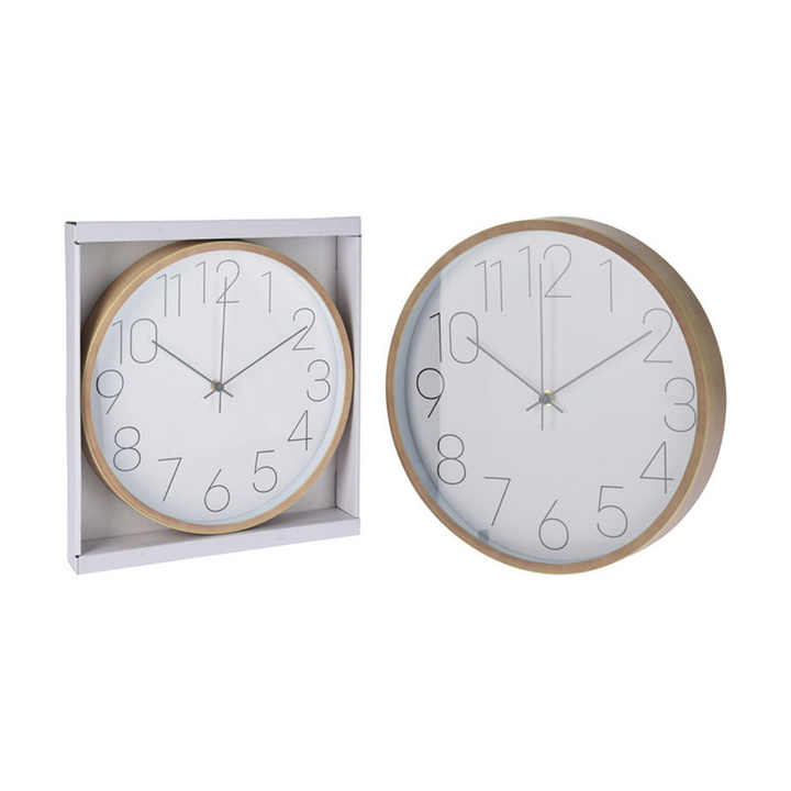 Wall Clock Wood Look - White