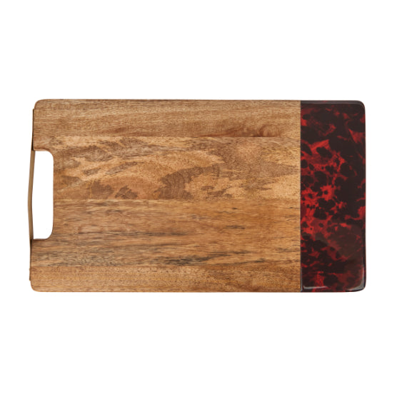 ArtesÃ  Rectangular Serving Board With Tortoise Shell Resin Edge