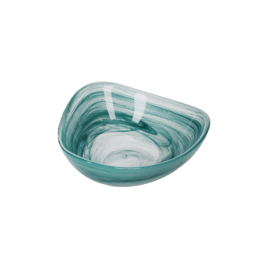 Artesa  13Cm Glass Serving Bowl, Green Swirl