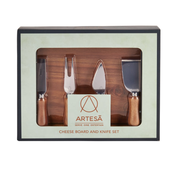 ArtesÃ  Acacia Wood Cheese Board & Knife Set