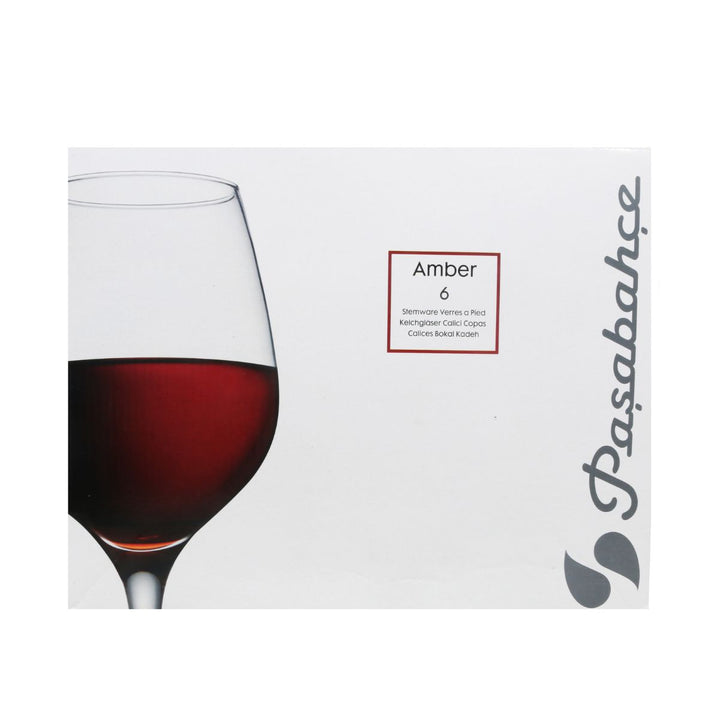 Pasabahce Amber Red Wine Glass Set - 6 X 365ml