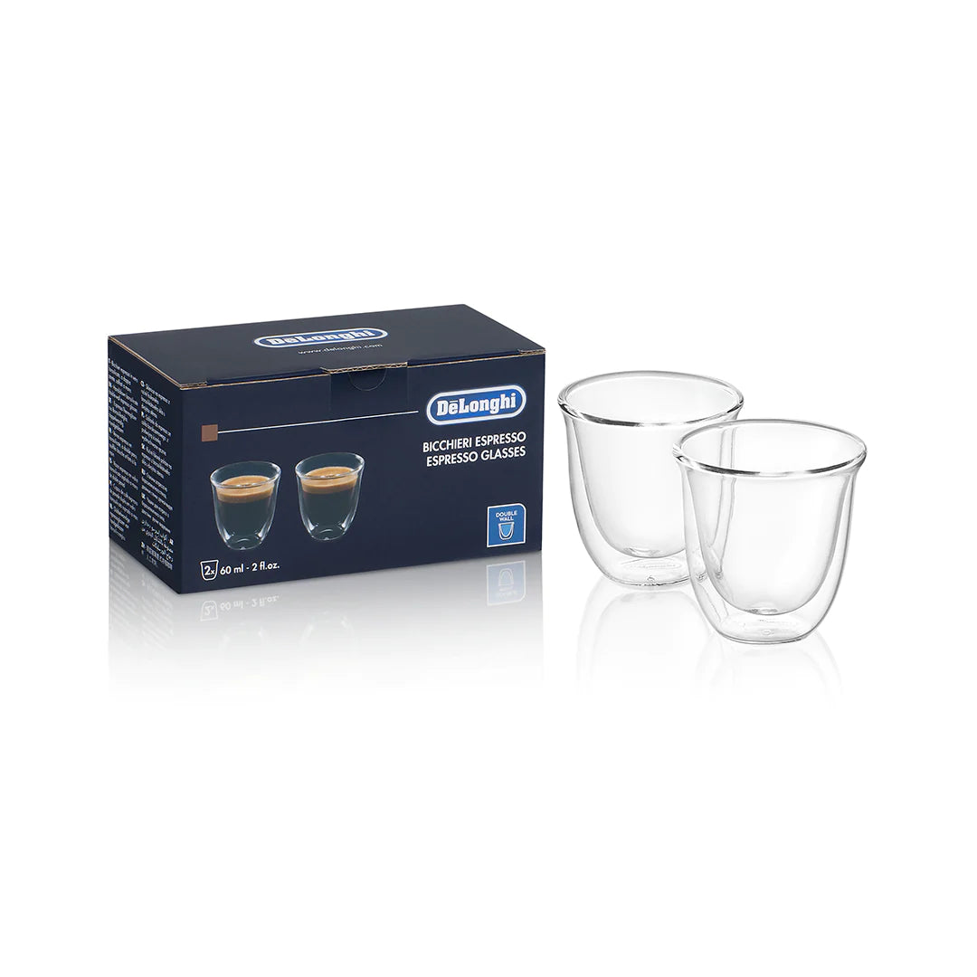 De'Longhi Double Walled Espresso Glasses - 2 Pack