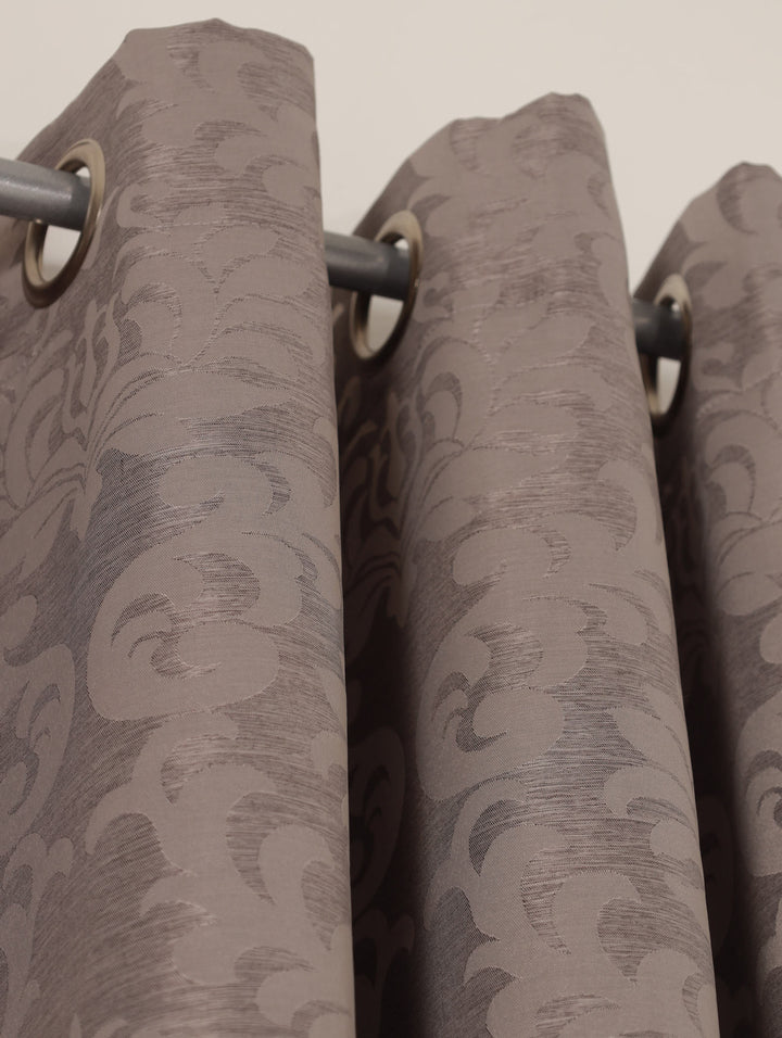 Leaf Swirl Jacquard Eyelet Lined Curtain