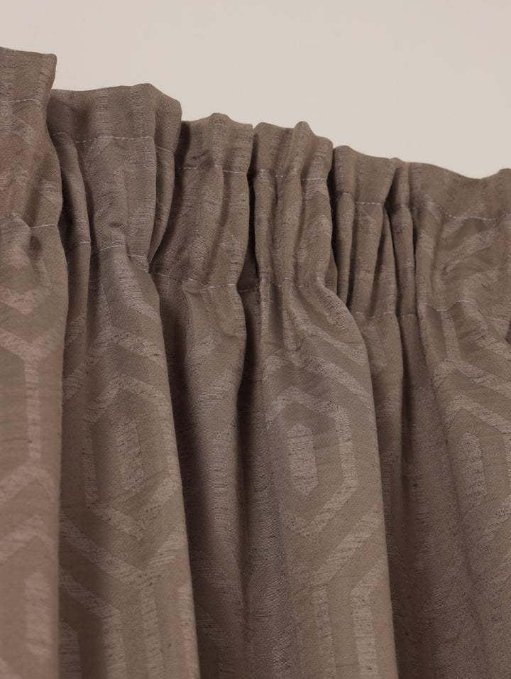 Geo Jacquard Taped Lined Curtain