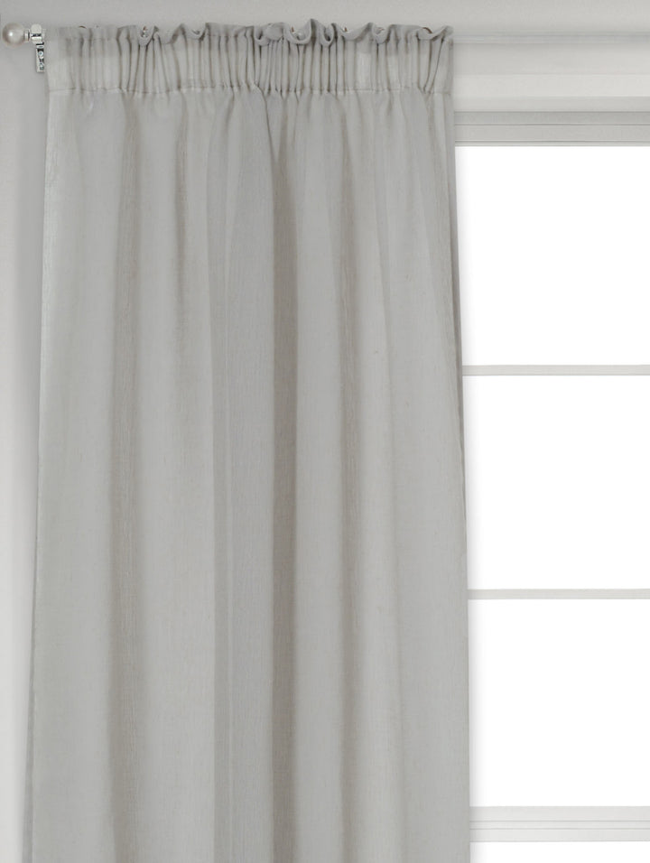 Taped Extra Width & Extra Length Sheer Textured Curtain - Grey