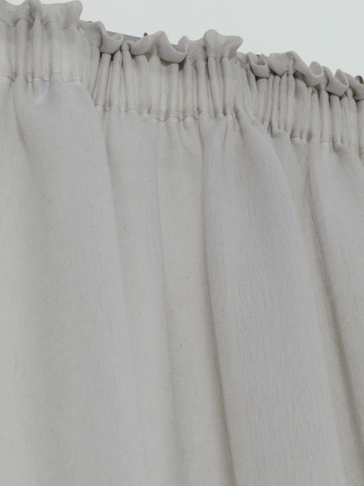 Taped Extra Width & Extra Length Sheer Textured Curtain - Grey