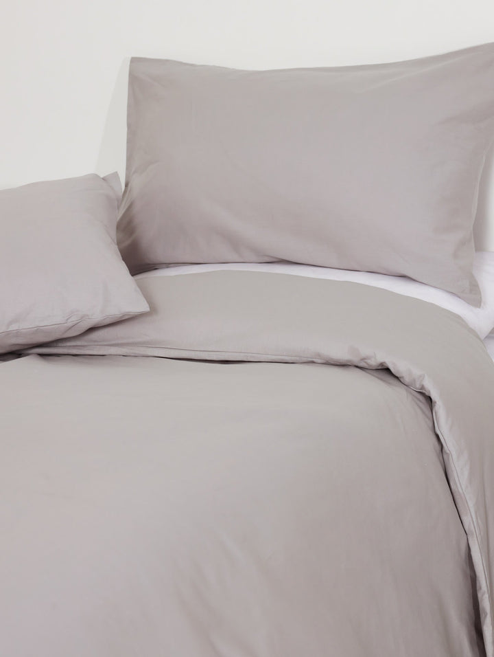 100% Cotton Percale Standard Duvet Set Grey - 200TC