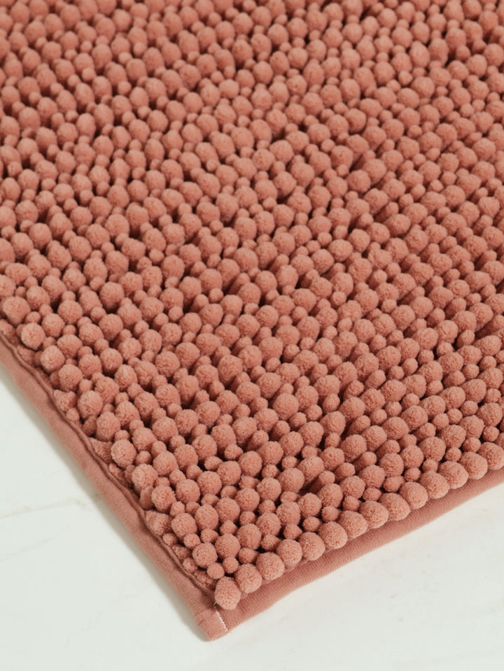 Norfolk Micro-Chenille Bathmat - Coral Pink