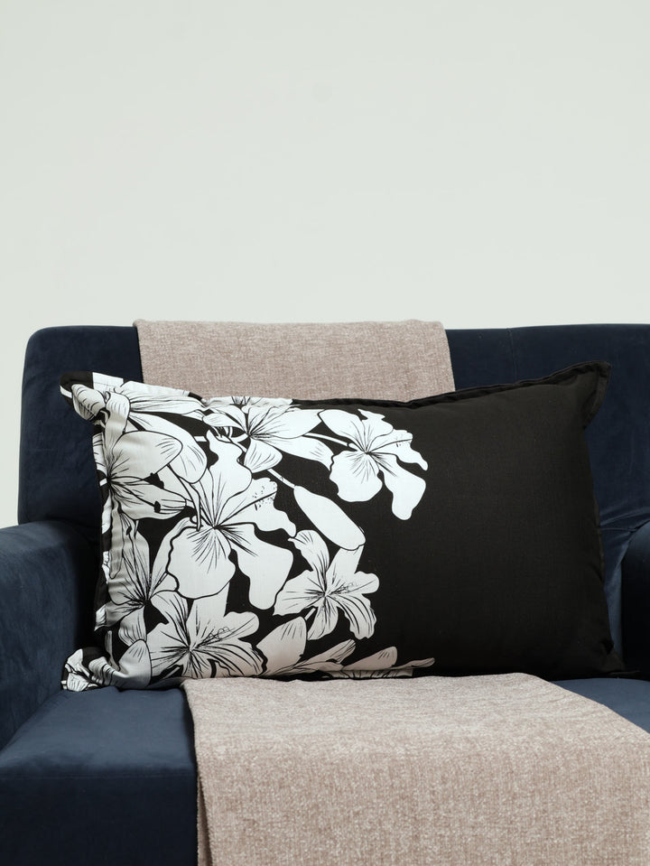 Black And White Bouquet Printed Scatter Cushion