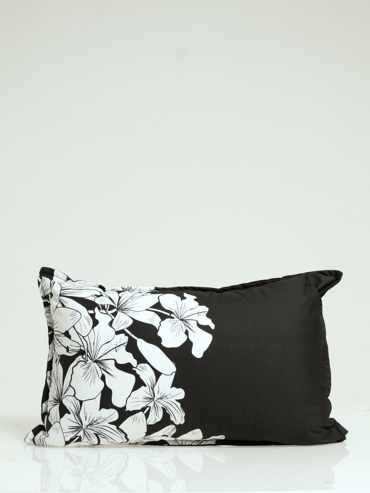 Black And White Bouquet Printed Scatter Cushion