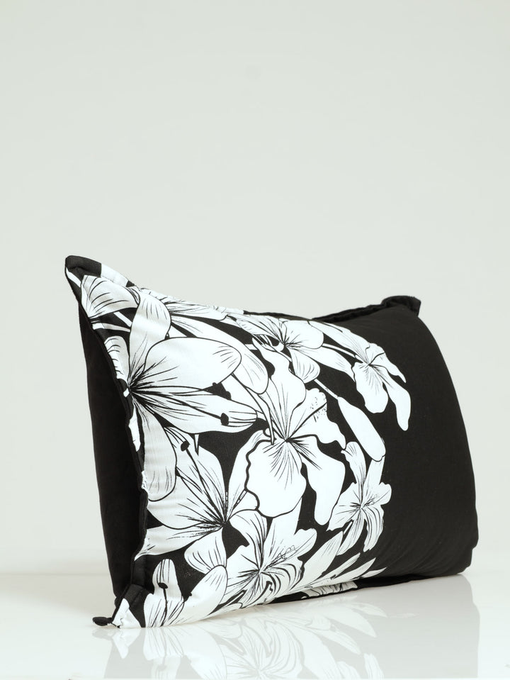 Black And White Bouquet Printed Scatter Cushion