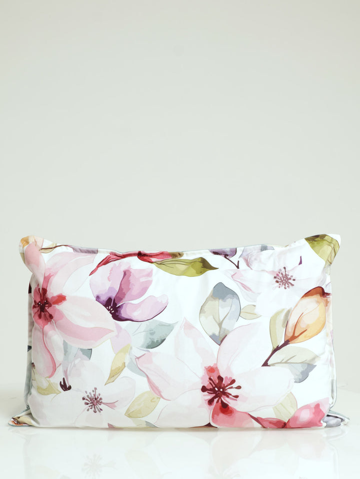 Pale Floral Velvet Scatter Cushion