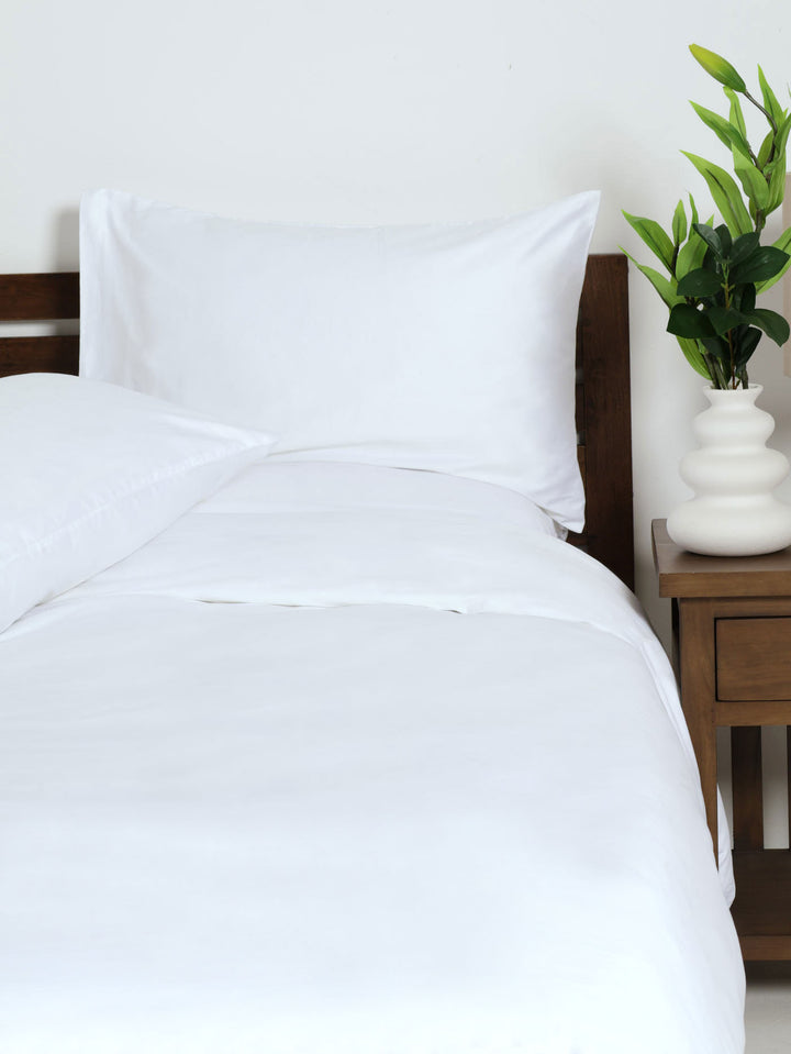 100% Cotton Percale Standard Duvet Set White - 400TC