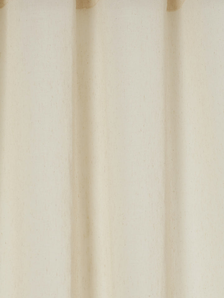 Eyelet Standard Sheer Textured Curtain - Taupe