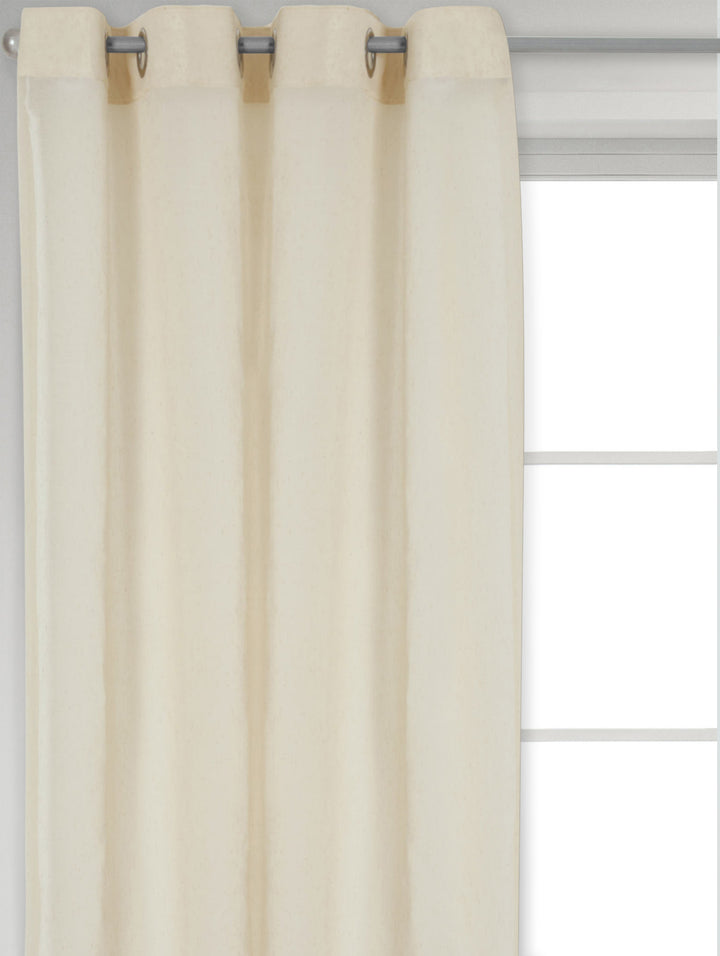 Tape Extra Width & Extra Length Sheer Textured Curtain - Taupe