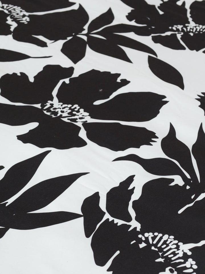 Black Floral Microfibre Duvet