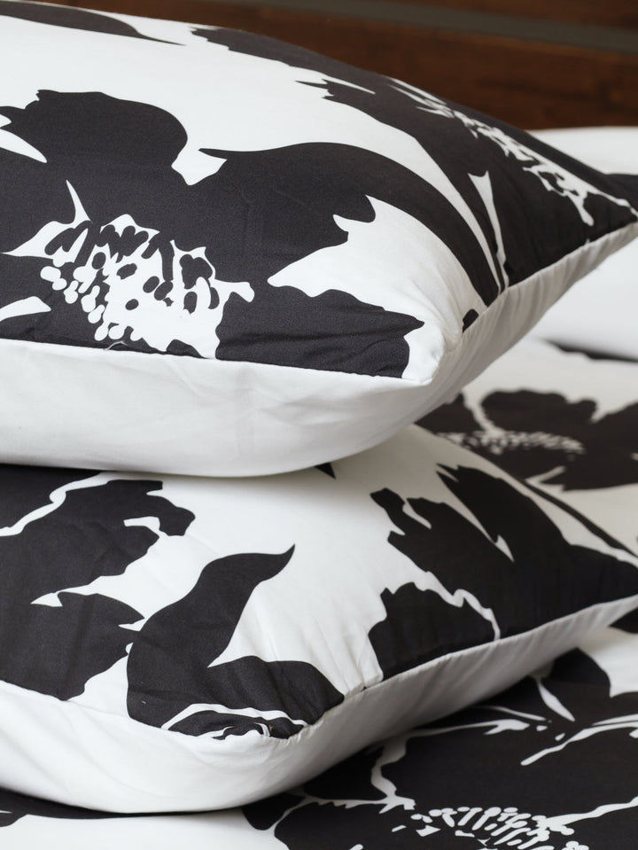 Black Floral Microfibre Duvet