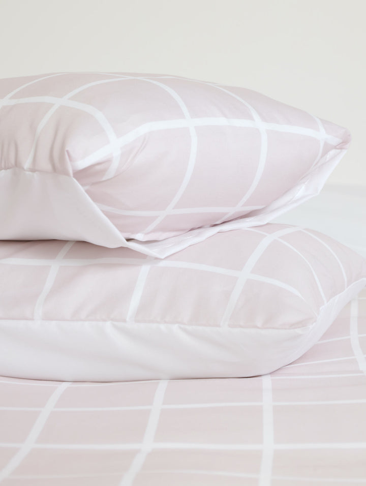 Blush Checkerboard Duvet Cover Set