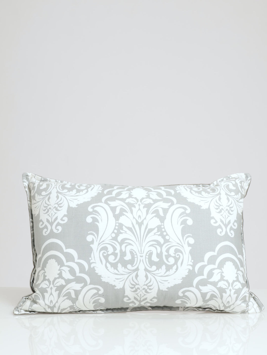 Grey Damask Scatter Cushion 40 X 60 cm