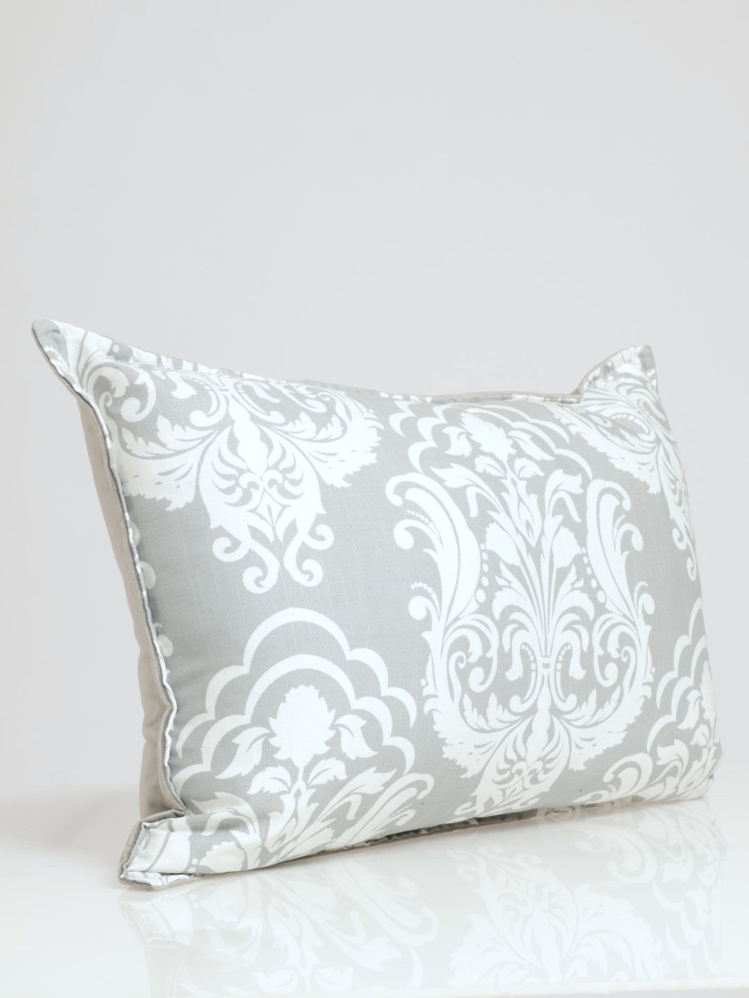 Grey Damask Scatter Cushion 40 X 60 cm