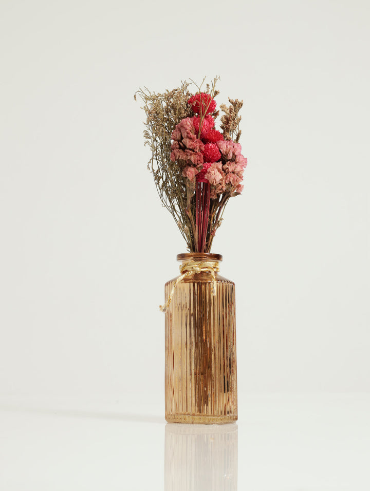 Glass Vase & Dried Flowers